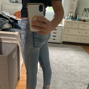 American eagle ripped skinny blue jeans